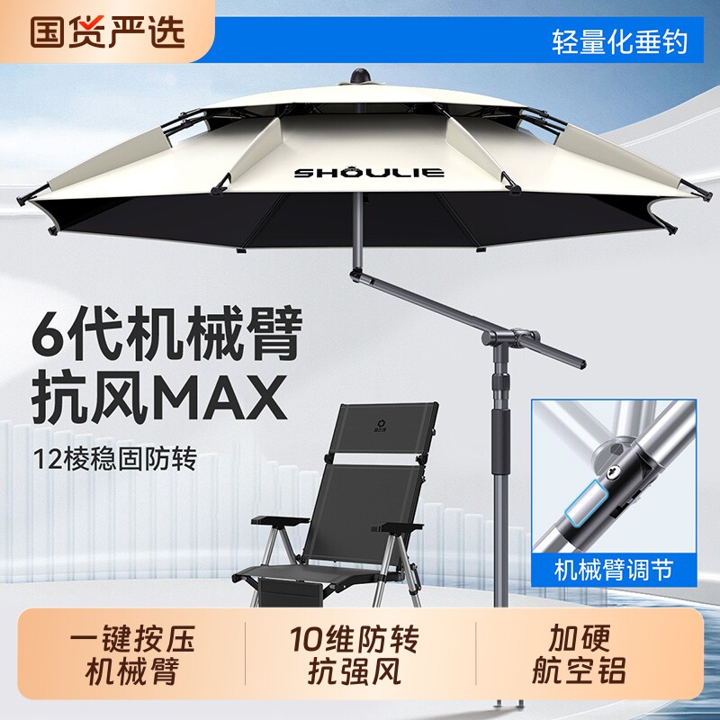 渔之源钓鱼伞大钓伞2026新款户外专用雨伞新型拐杖防晒太阳遮阳伞