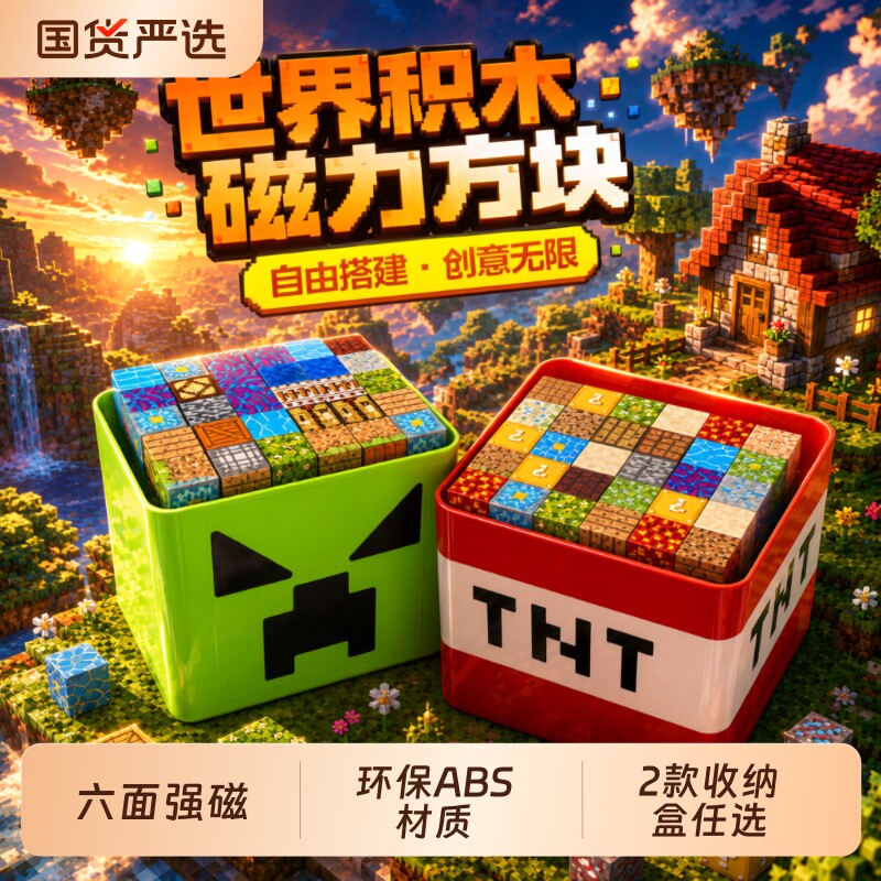 【热销10w+】磁力方块积木套装图片