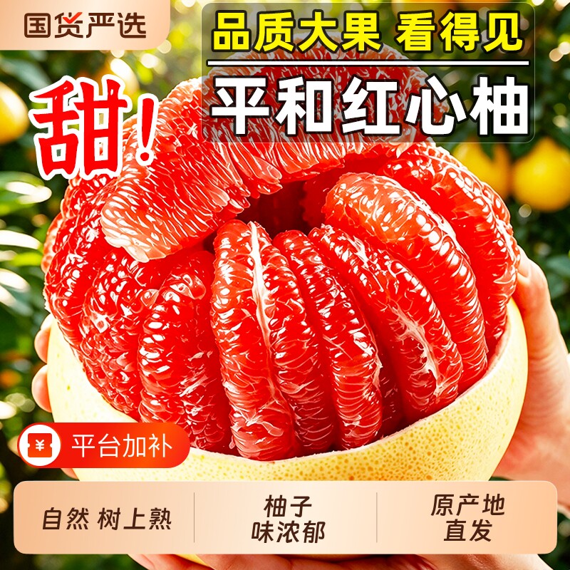 红心柚子【自然树上熟】福建平和新鲜水果红肉蜜柚当季琯溪红柚
