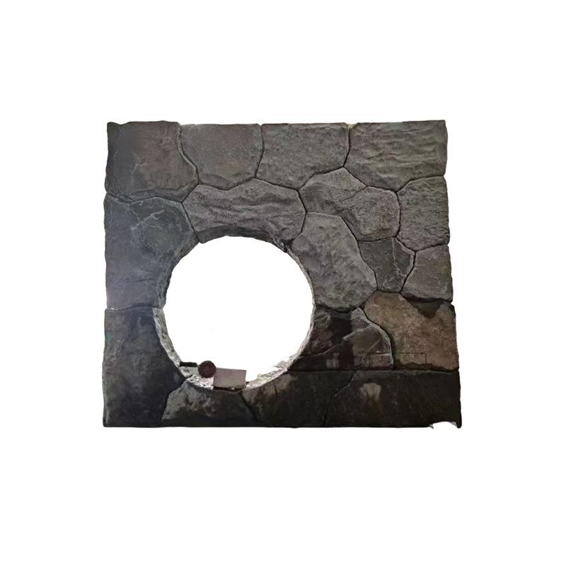 中国黑景墙景观置石驳岸石景观石中国黑老石皮景观墙园林造景黑石