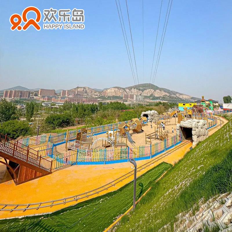景区游乐场设备公园原生态户外拓展木质游乐设备不锈钢组合滑梯