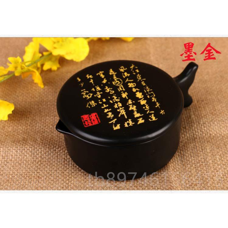 高档墨池墨海笔毛洗带盖砚调色盘多功能陶瓷墨斗台盛墨搁汁盒笔工