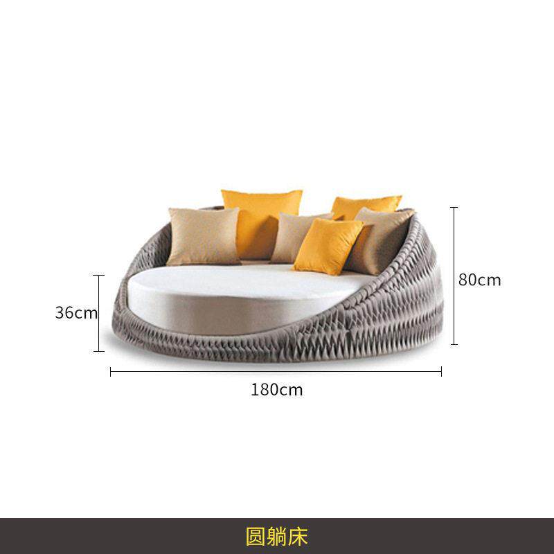 庭院泳池绳编躺床户外民宿沙发铝合金防生锈定制室外露天沙滩躺椅