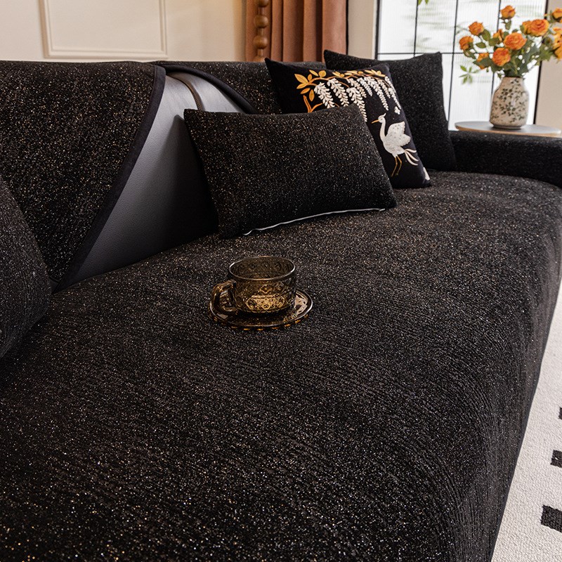 亮丝雪尼尔沙发垫轻奢高级感简约现代防滑坐垫四季通用耐脏沙发罩