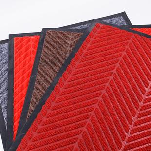 红色喜庆进门入户踩脚垫防滑吸水家用卧室地毯 简约轮胎纹门垫