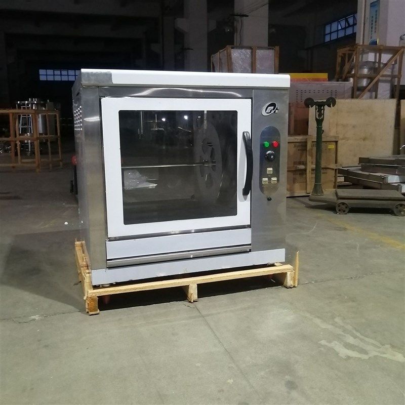 201叠式双层电热烤鸡炉 6组钢叉式烤禽炉 380V商场超市用烤鸡炉