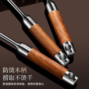 304不锈钢小锅铲花梨木迷你炒菜小铲子汤勺厨具套装家用宿舍短柄