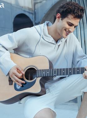 sagasf600吉他初学者入门萨伽saga600民谣41寸电箱原木吉它男女生