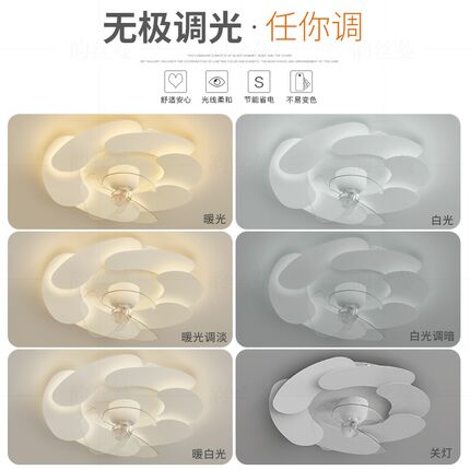 风扇灯简约现代led吸顶灯创意主卧室餐厅客厅房间灯2024新款灯具