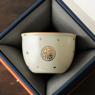 汝窑缸杯陶瓷茶杯主人杯家用品茗杯功夫茶具茶水杯个人专用茶盏