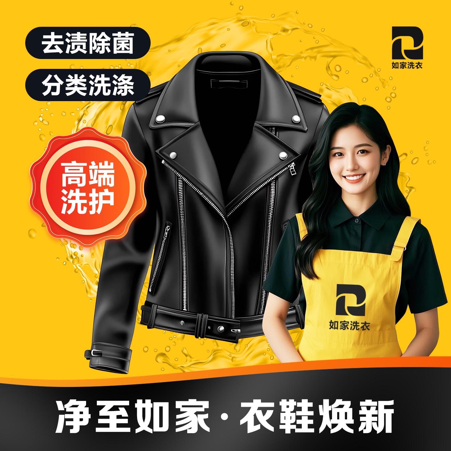 如家洗衣 皮衣洗护1件 干洗皮衣 皮衣皮裤清洗 皮衣保养上门取送图片