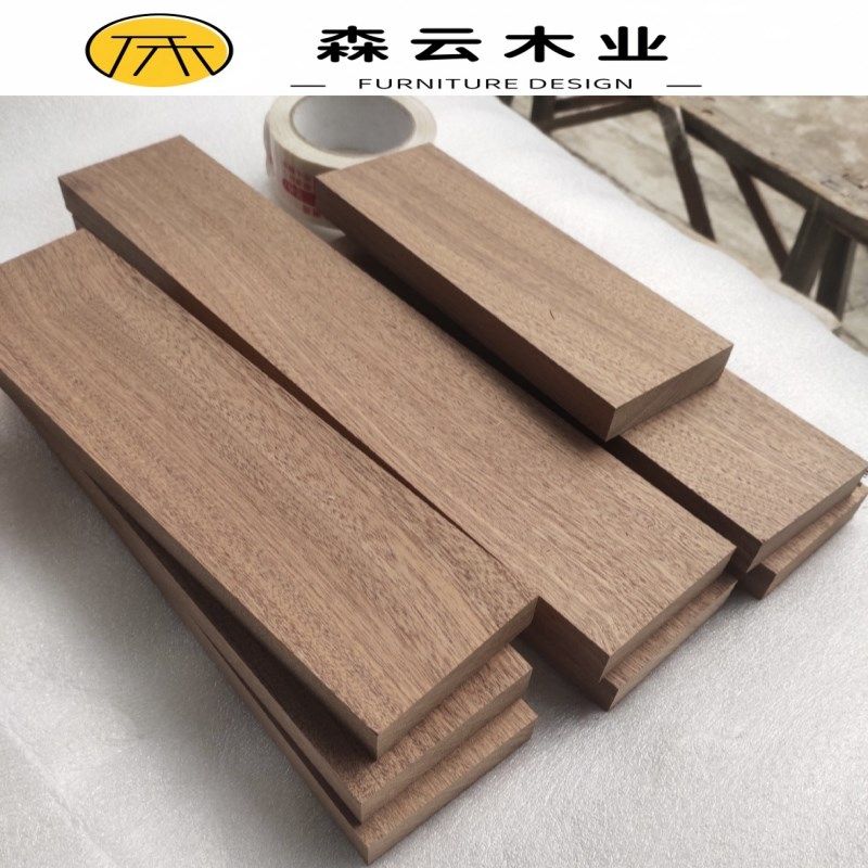刚果沙比利原木木料牌匾雕刻DIY薄片台面木方规格料隔板大板定制
