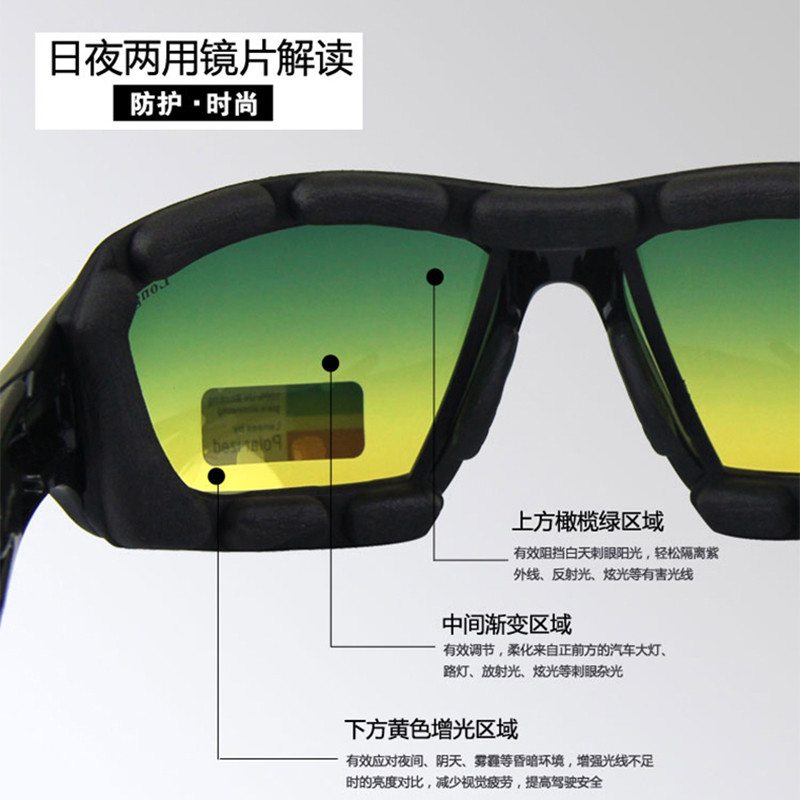 骑行眼镜偏光日夜两用护目镜防风沙沙尘男户外运动跑步摩托车风镜