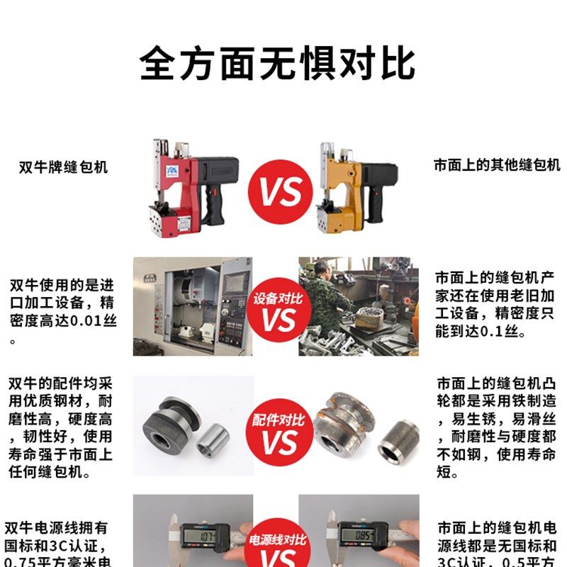 双牛牌布料缝包机封包机手提式小型封口机家用