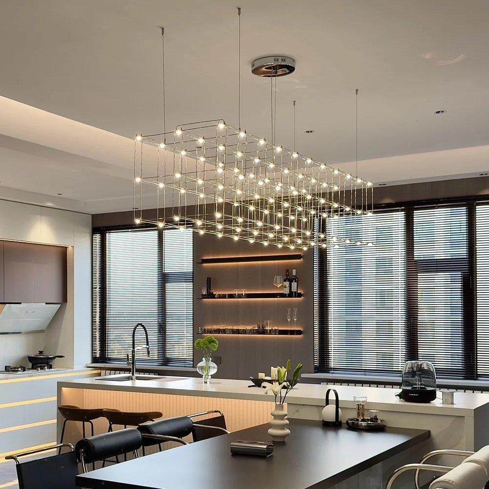 新款饭厅吊灯高级感满天星萤火虫光立方网红意式吧台灯长条灯家用,家装灯饰光源,餐厅吊灯,淘宝优惠券,粉丝福利购,淘宝优惠卷