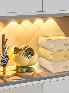 入户进门玄关钥匙收纳摆件家居装饰品客厅创意放钥匙收纳盒置物架