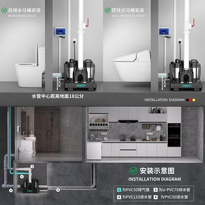 水泵家用别墅地下室污水提升器全自动排污马桶泵污水提升站