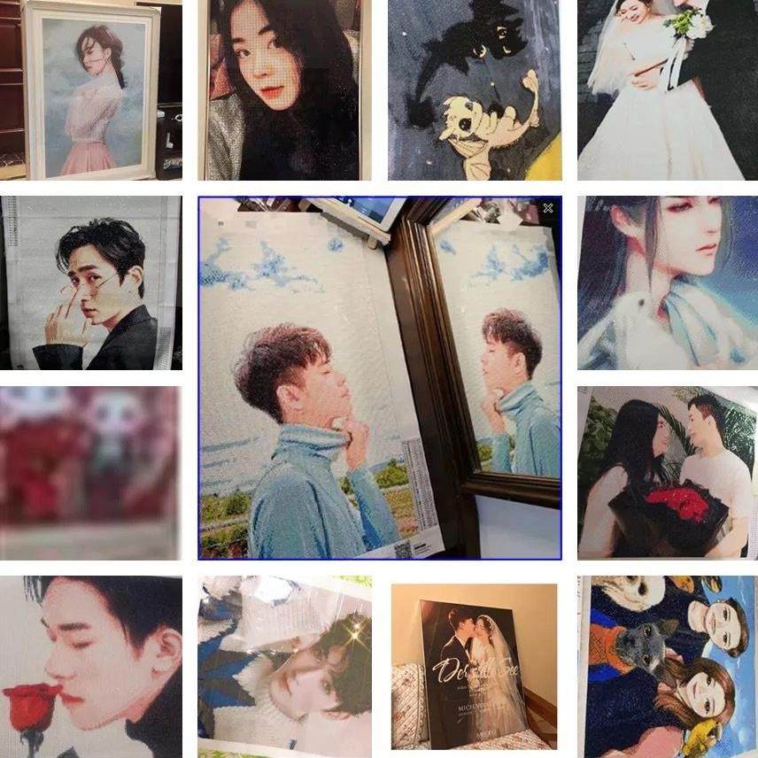 5D钻石画2024新款满钻定制照片真人手工点贴钻砖石贴画十字绣,居家布艺,钻石绣,淘宝优惠券,粉丝福利购,淘宝优惠卷