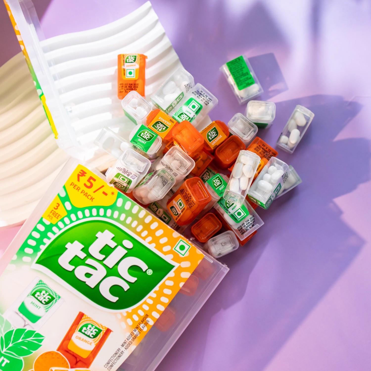 意大利进口tictac橙子什锦味嘀嗒迷你盒装木糖醇口香接吻薄荷糖果