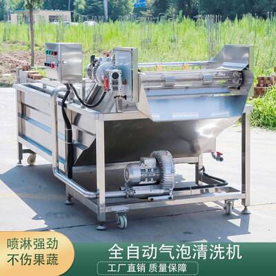 鼓装袋降温清洗机 玉米泡XSK淋清洗设喷备 水包果气泡清洗筐