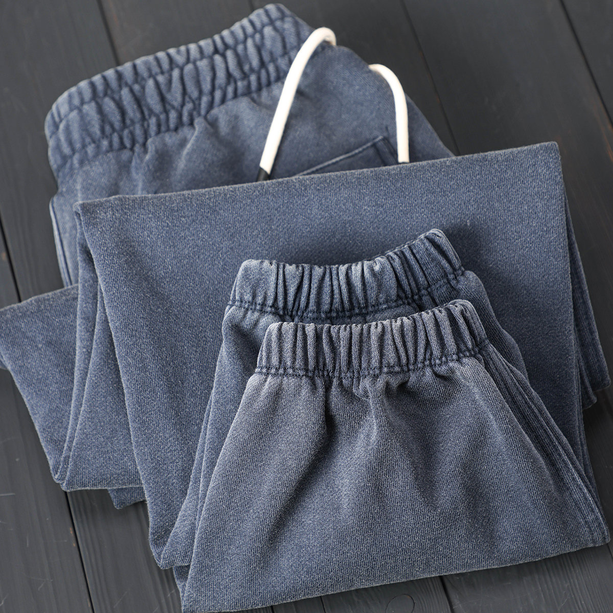 高端炒雪花洗水做旧男女纯棉卫裤