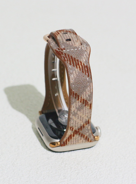 适用苹果手表applewatchs11s10通用表带复古毛呢文艺气质表带秋冬