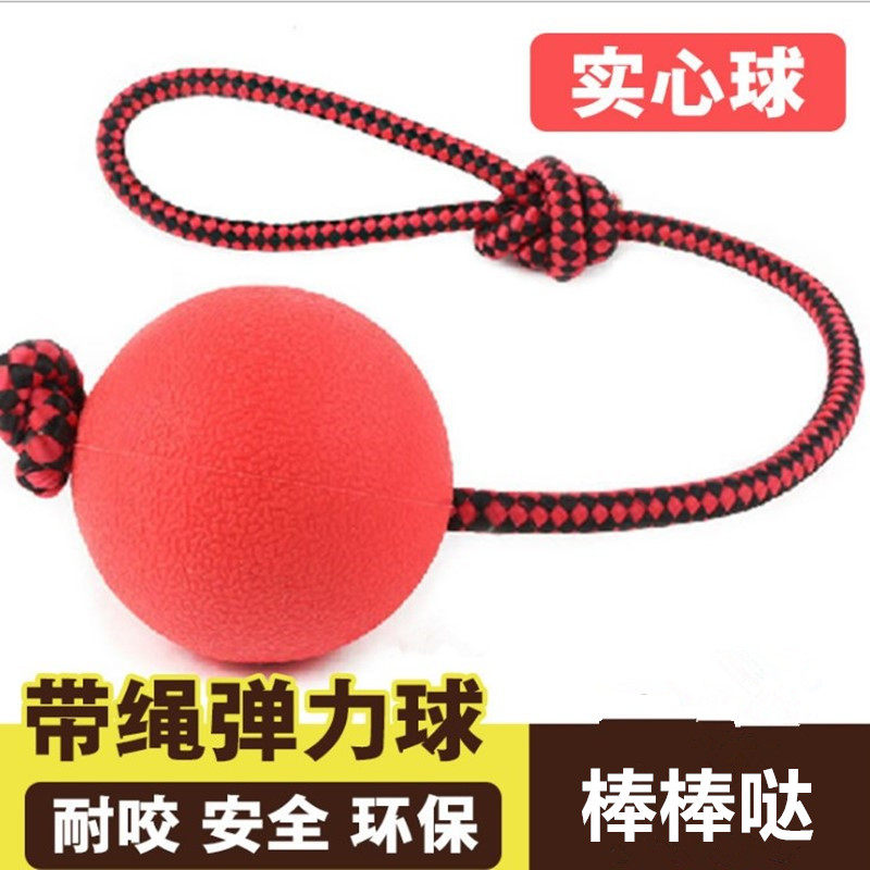 座山熊安全环保带绳宠物磨牙球图片