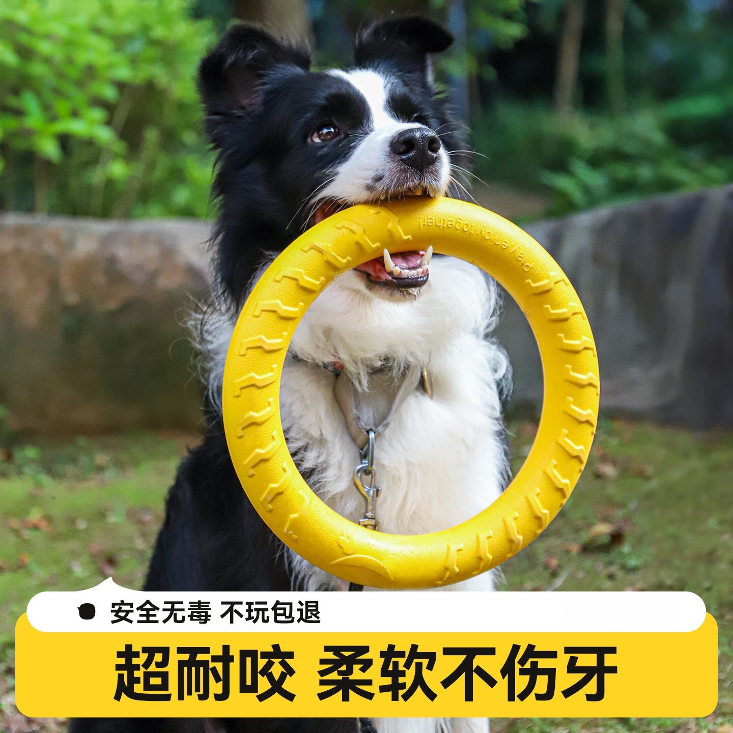 狗狗玩具大型犬圆环飞盘边牧发声拉力环磨牙耐咬解闷神器宠物玩具