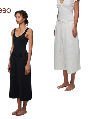 seso丨休闲阔腿7分裤松弛感卫裤 松紧腰头休闲风