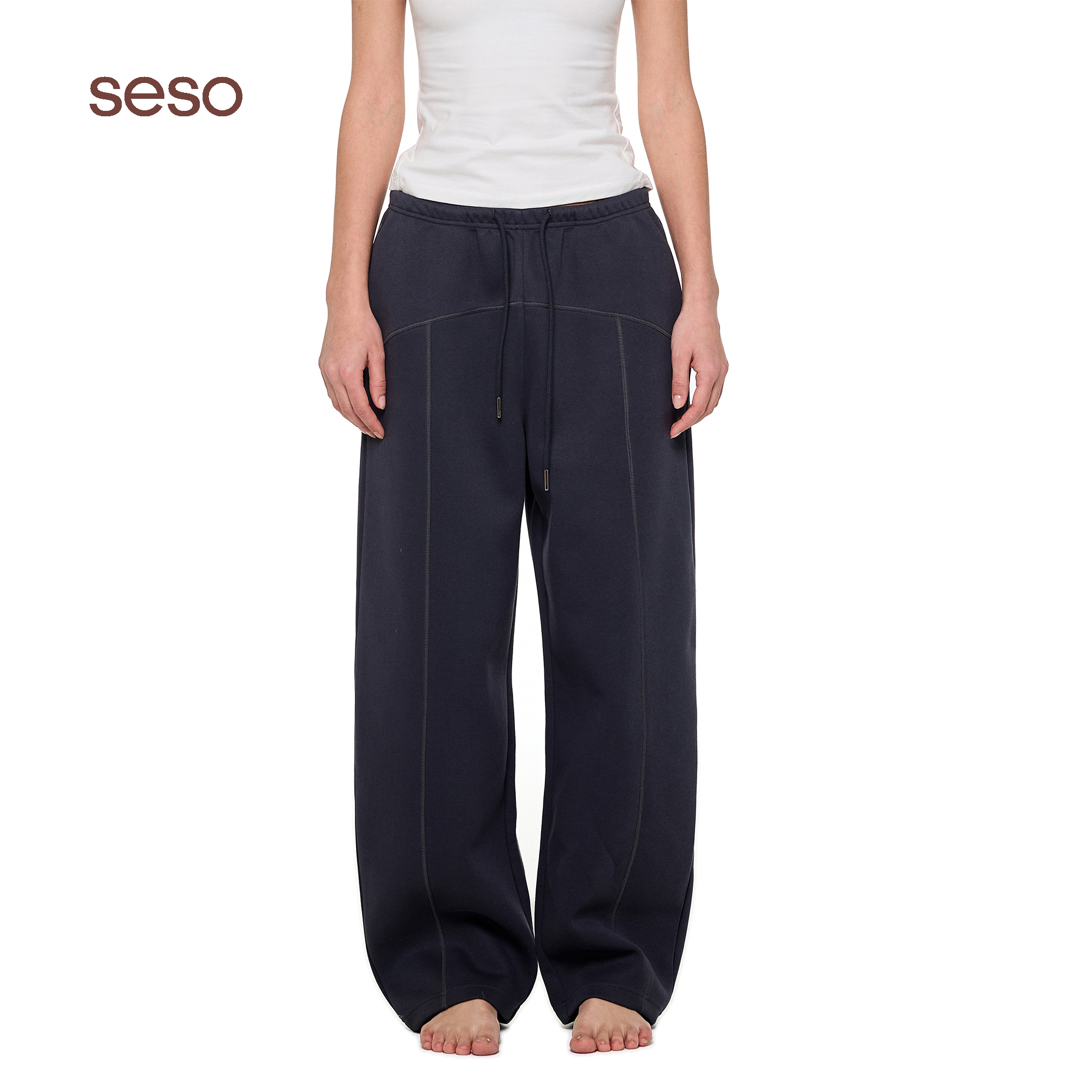 seso弯刀裤抽绳休闲裤子运动裤