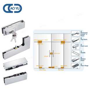 不锈钢地弹簧门夹 玻璃门上下夹门配件 有框无框玻璃门固定一字夹