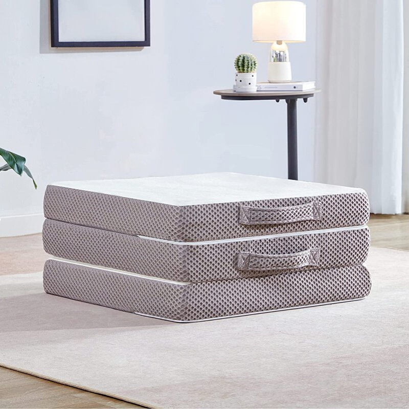 三折折叠床垫高密度海绵榻榻米床垫床褥单人学生宿舍便携午休垫子