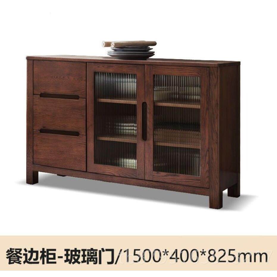新款实全木具柜纯餐红橡木具柜碗1.8餐米长1.5斯堪的纳维亚风格的