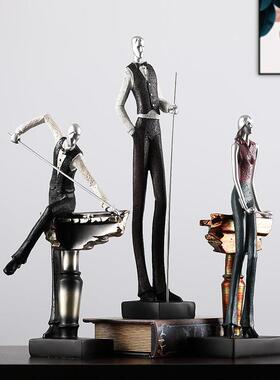 打台球会所摆件雕塑覆古装饰品家居酒柜酒吧办公室高尔夫工艺礼品