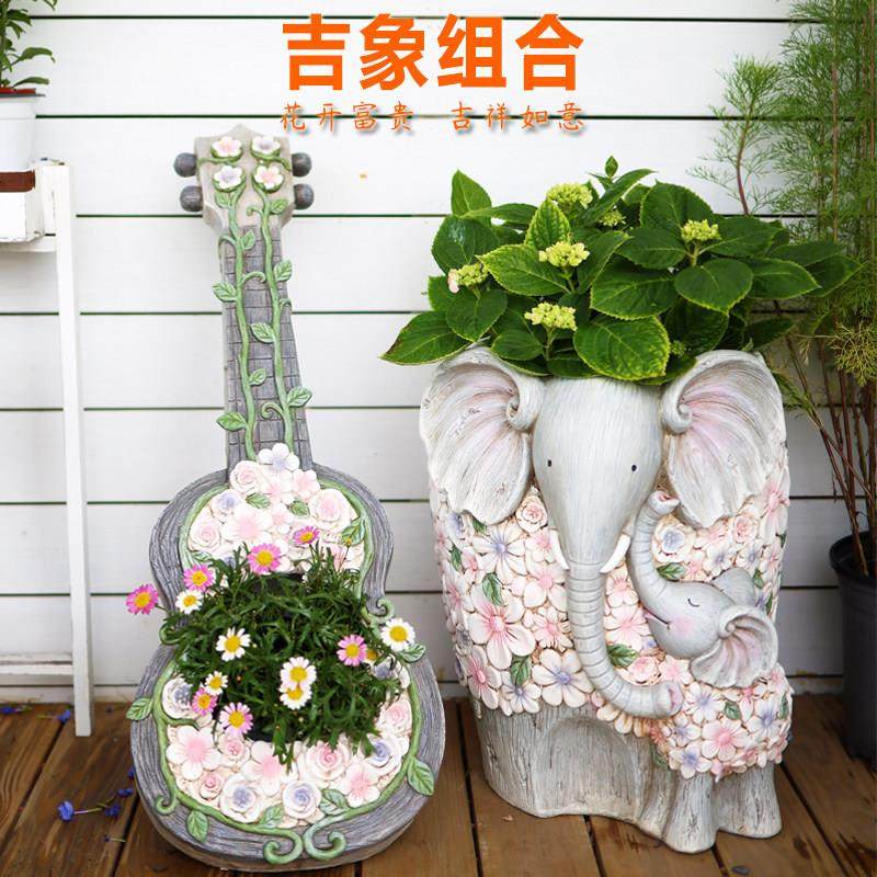 复古动物大象花盆雕塑摆件落地装饰户外花园庭院阳台别墅门口布置,家居饰品,户外/庭院摆件,淘宝优惠券,粉丝福利购,淘宝优惠卷