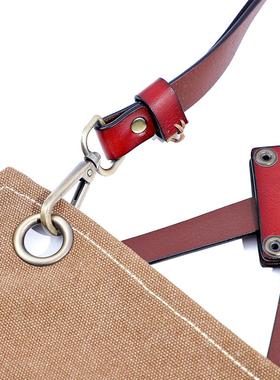 厚帆布防水牛仔围裙网红同款画画餐饮理发咖啡师男工作服定制印字