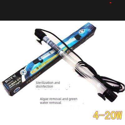 潜水紫外线杀菌灯水族鱼缸鱼塘除藻消毒灯杀菌灯4-20W