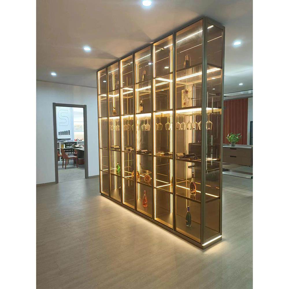 定制玻璃红酒柜靠墙客厅现代简约别墅酒庄轻奢展示柜全铝合金餐柜,商业/办公家具,红酒架/柜,淘宝优惠券,粉丝福利购,淘宝优惠卷