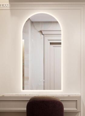 卫生间浴室镜拱形智能led灯镜挂墙式无框洗手台镜子可定制防雾镜