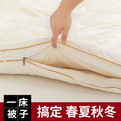 大豆子母被二合一拉链款学生宿舍双胎被芯四季通用被子秋冬季加厚