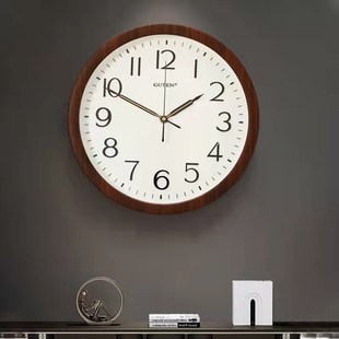 优选金钟宝自动对时挂钟客厅家用静音时钟现代简约电波机芯轻奢石