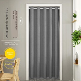 优选无打孔卧室布艺门帘浴室防水门帘厨房防油烟门帘试衣间挡帘