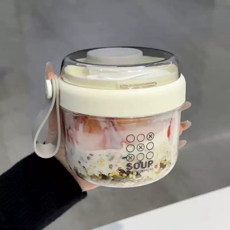 外带早餐杯带盖勺便携式酸奶水果