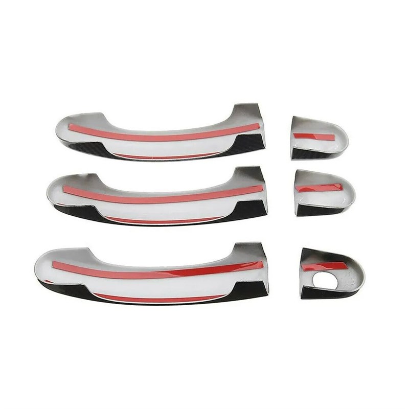 适用于2005-2010年大众捷达MK5轿车侧门把手的光泽碳纤维罩装饰件