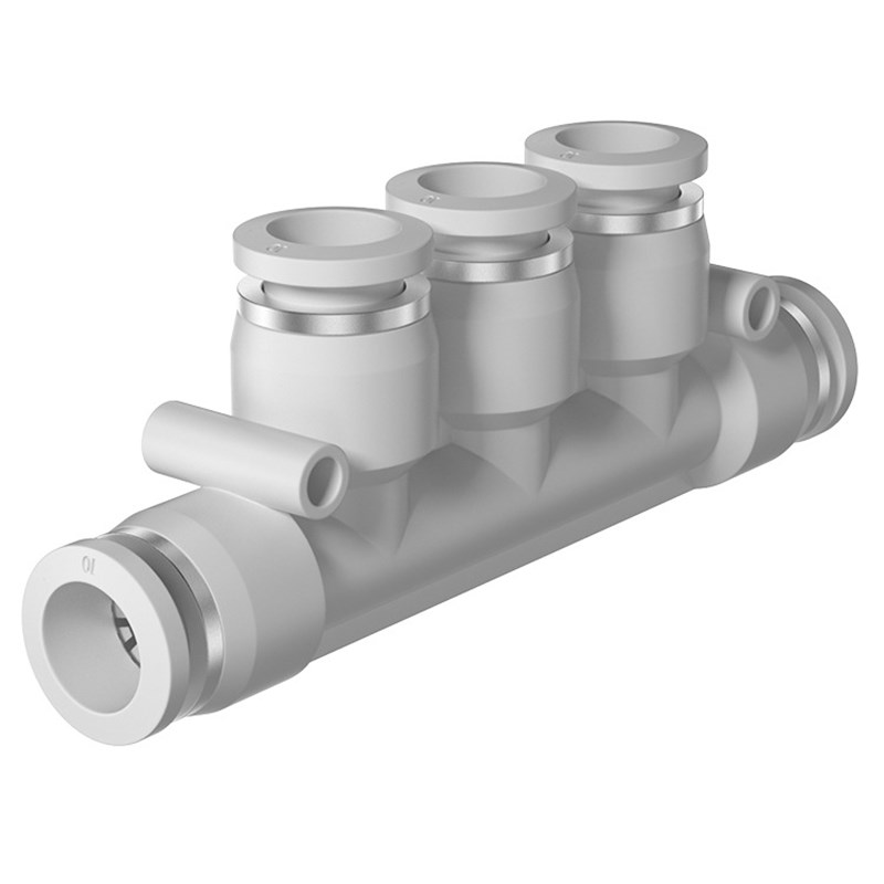 TPM朝日气动精品白色APK快速接头塑料气管五通快插接头PK-100只装