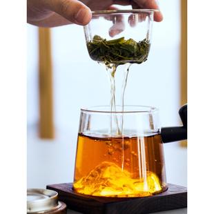 茶水分离泡茶杯子玻璃家用办公室茶具观山茶杯个人带盖过滤女
