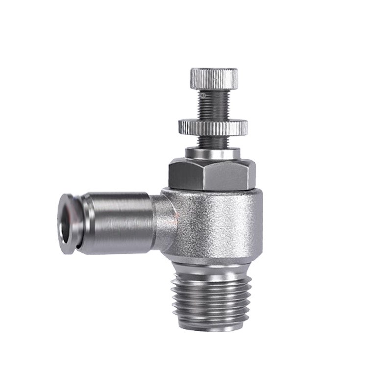 304不锈钢气动调速单向限流SA6/8单向气缸节流阀单向限流快插螺纹