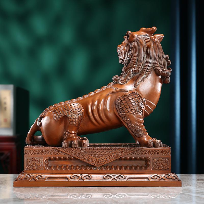 新品 铜谛听摆件九华山地藏王坐骑独角谛听家居办公室桌面工艺品
