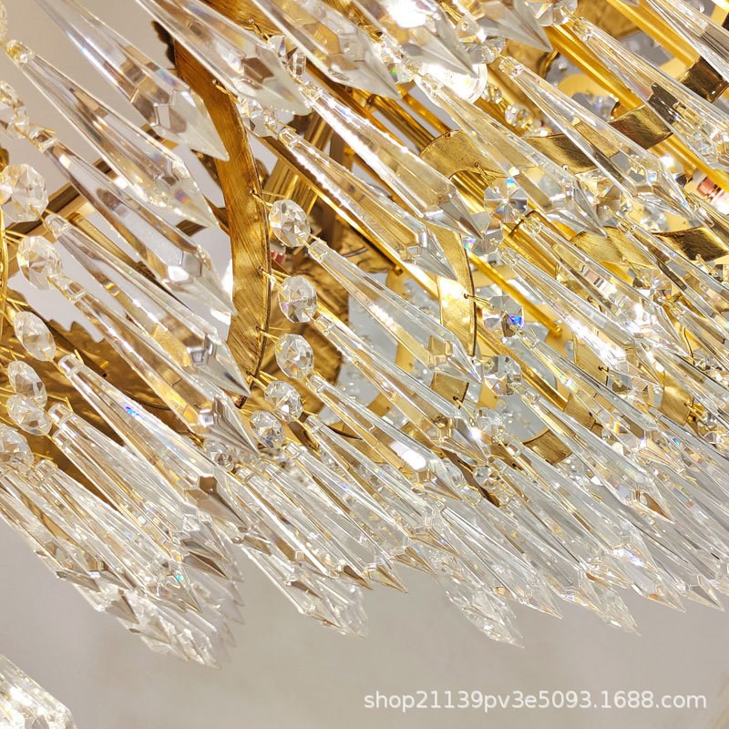 法式全铜吊灯欧式水晶奢华餐厅卧室书房别墅复式客厅大气复古楼梯