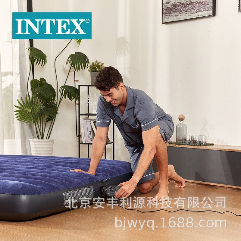 INTEX64759充气床垫家用双人单人户外便携午休床充气床PVC